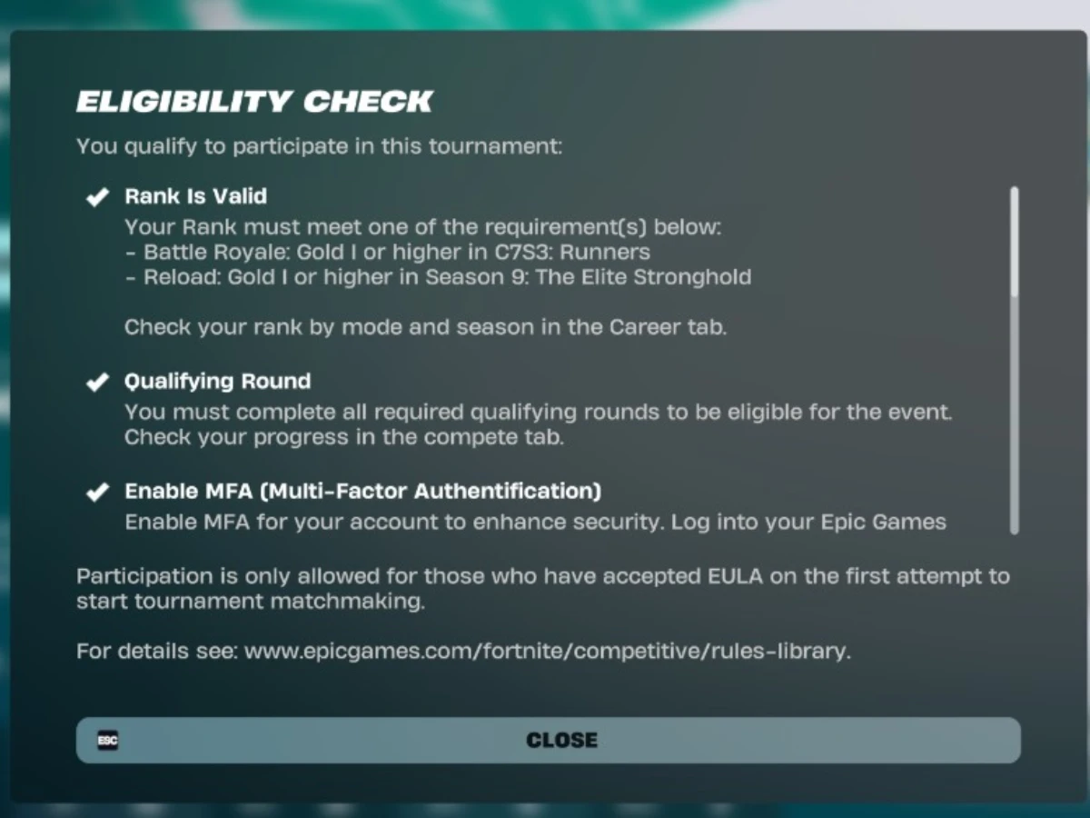 Tournament Ready Account (14 Events)